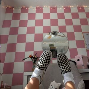 Vans  Checkered Slip-On Shoes - Black and White